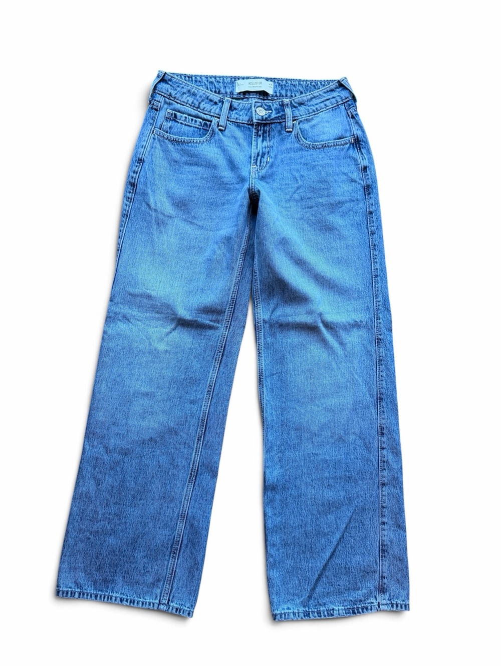 Hollister Low Rise Baggy Jeans W26 2L Long Wide Leg NWOT